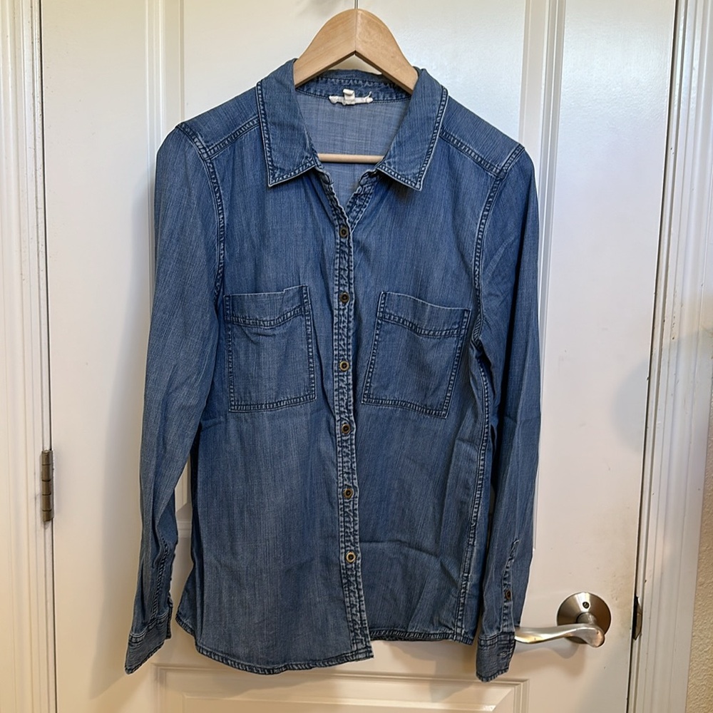 Eileen Fisher Lightweight Denim Shirt, M